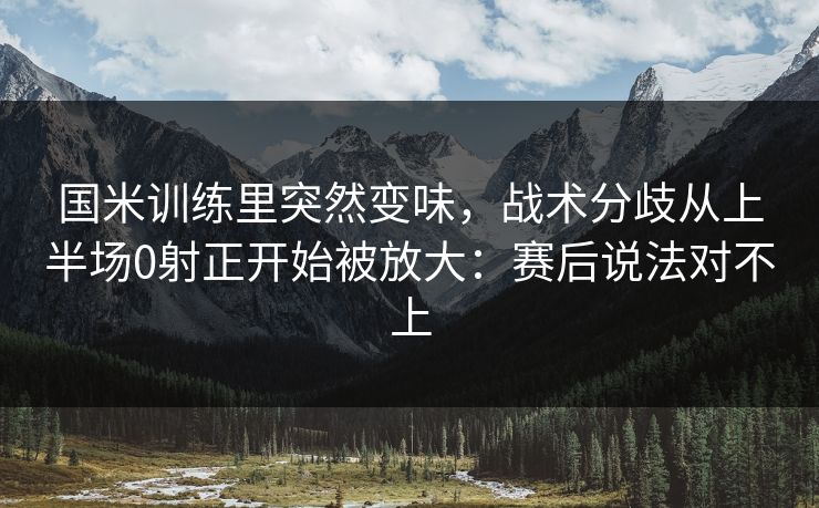 国米训练里突然变味，战术分歧从上半场0射正开始被放大：赛后说法对不上