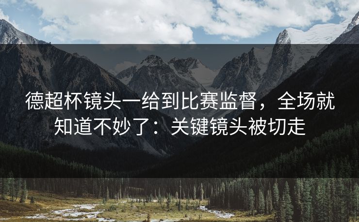 德超杯镜头一给到比赛监督，全场就知道不妙了：关键镜头被切走