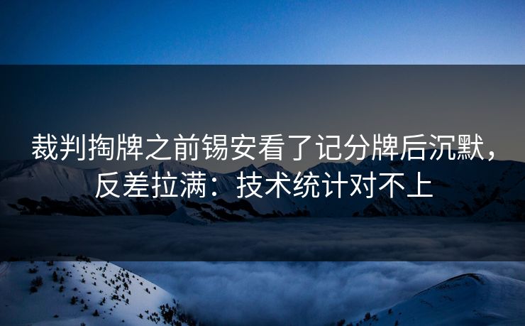 裁判掏牌之前锡安看了记分牌后沉默，反差拉满：技术统计对不上