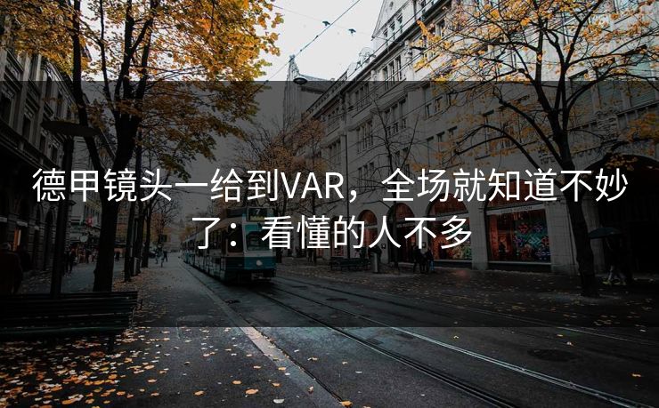 德甲镜头一给到VAR，全场就知道不妙了：看懂的人不多