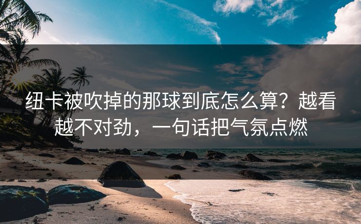 纽卡被吹掉的那球到底怎么算?越看越不对劲,一句话把气氛点燃 纽卡被吹掉的那球到底怎么算?越看越不对劲,一句话把气氛点燃